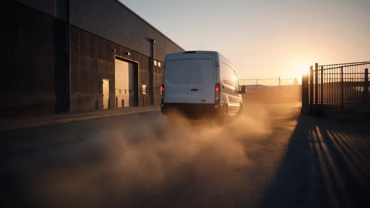 Ford Tourneo bei Nacht vor der Autocentrale Thiel